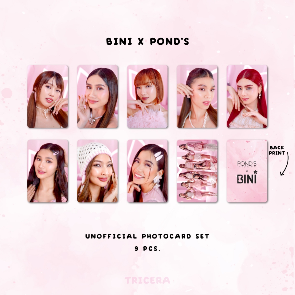 Photocard Set BINI Unofficial Photocard Set Holographic Rainbow