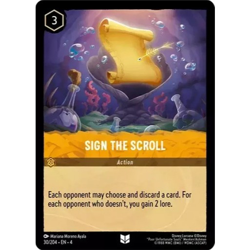 DISNEY LORCANA Ursula's Return Non-Foil SIGN THE SCROLL #30/204 ...