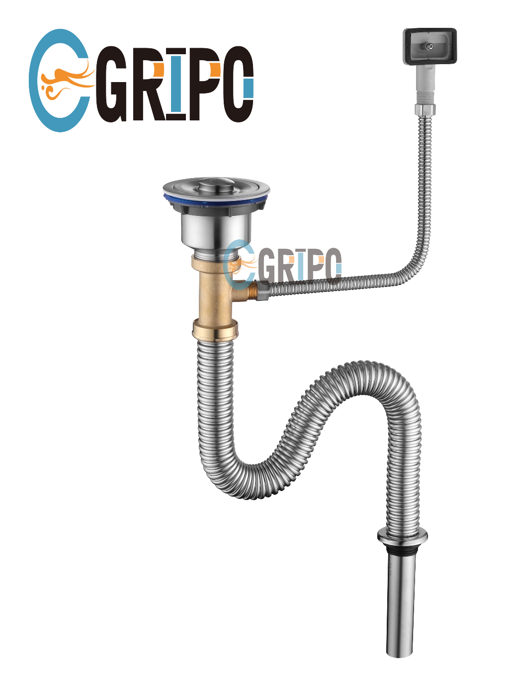 GRIPO 304 High End Kitchen Single Sink Downpipe Fittings, Stainless ...