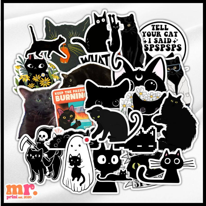 25 PCS| BLACK CAT VOL 1 STICKERS CUTE FELINE WATERPROOF STICKER FOR ...