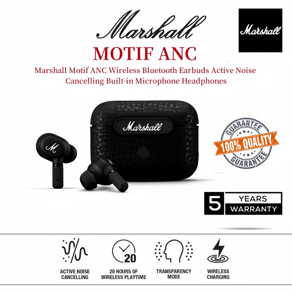 MARSHALL Motif ANC TWS In-Ear Headphones True Wireless Bluetooth