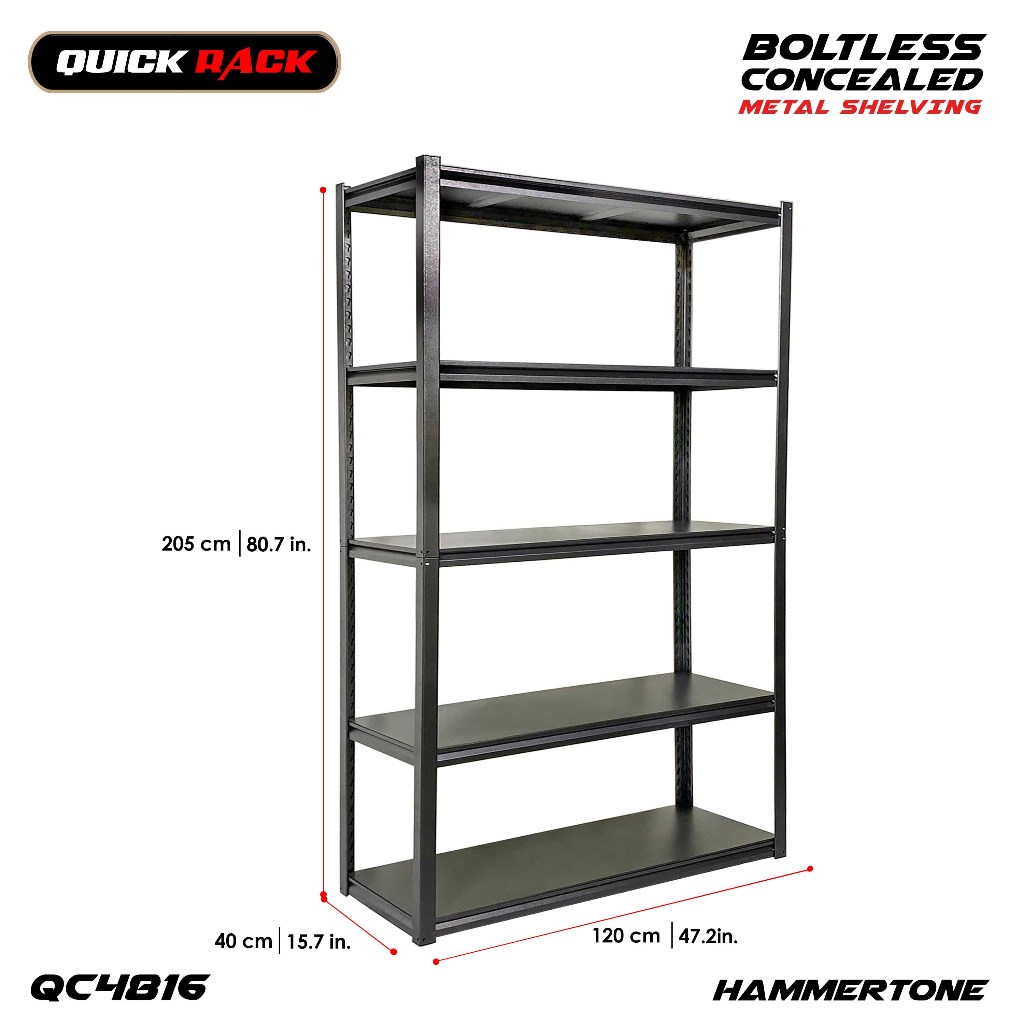 QUICK RACK Boltless Concealed All Metal Storage Rack Shelving 150kg ...