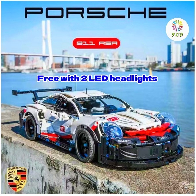 Porsche 911 RSR Building Blocks Racing Car Bricks Toys Big Size Model ...