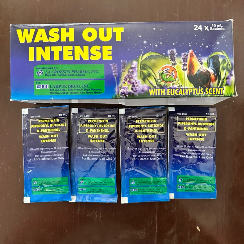 WASH OUT INTENSE Shampoo for Dogs and Fighting Cocks Anti Flea, Lice