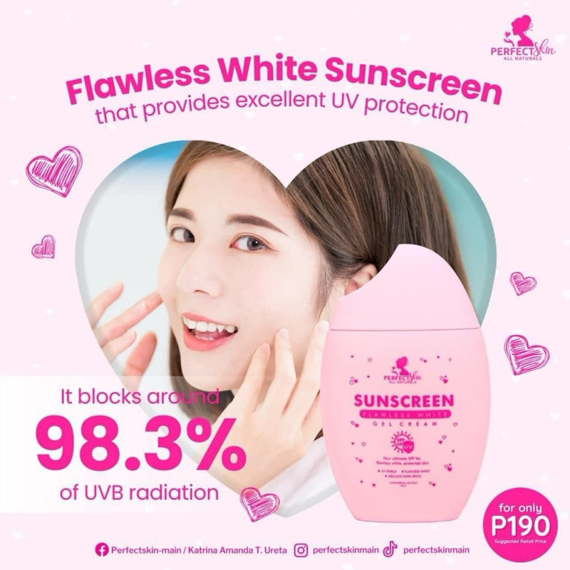 Perfect Skin Flawless White Sunscreen SPF60 With FREEBIE | Shopee ...