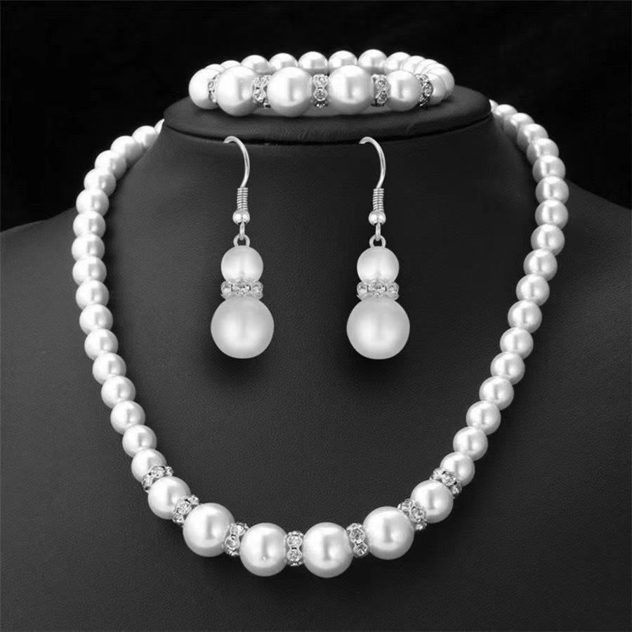 3PCS/SET Pearl Jewelry Set for Women Wedding Graduation Pearls ...