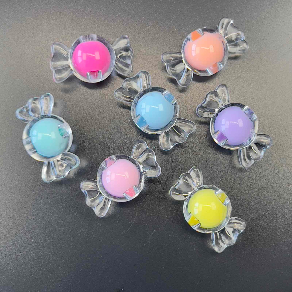 5 Pcs Big Candy Beads 20x10mm Clear Elegant DIY Bead Art and Crafts ...