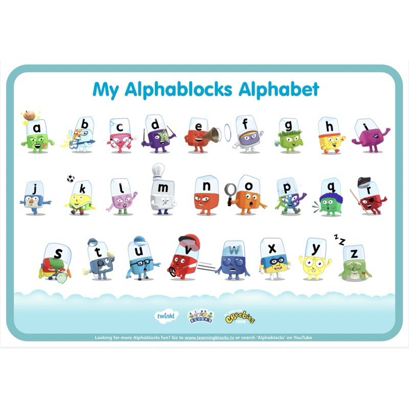 Laminated Educational Posters (set of 2) Alphablocks Numberblocks ...