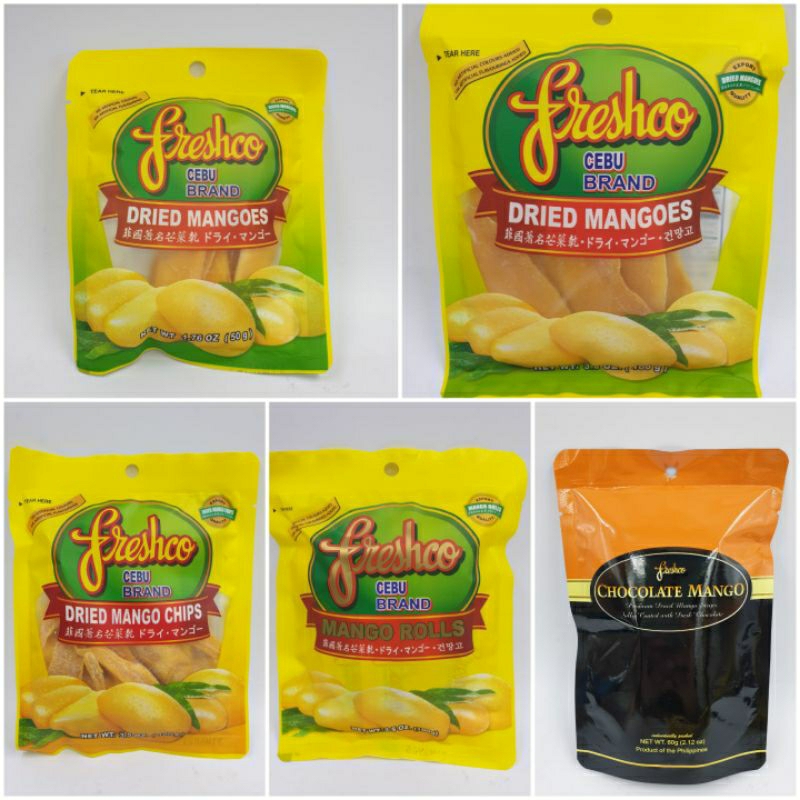 Freshco Cebu Dried Mangoes 50g or 100g(dried mangoes, chips,rolls