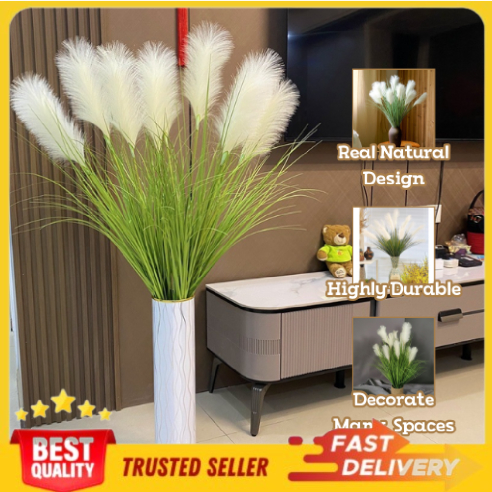Artificial Pampas Grass Fake Reed Plants Bouquet Wedding DIY Vase ...