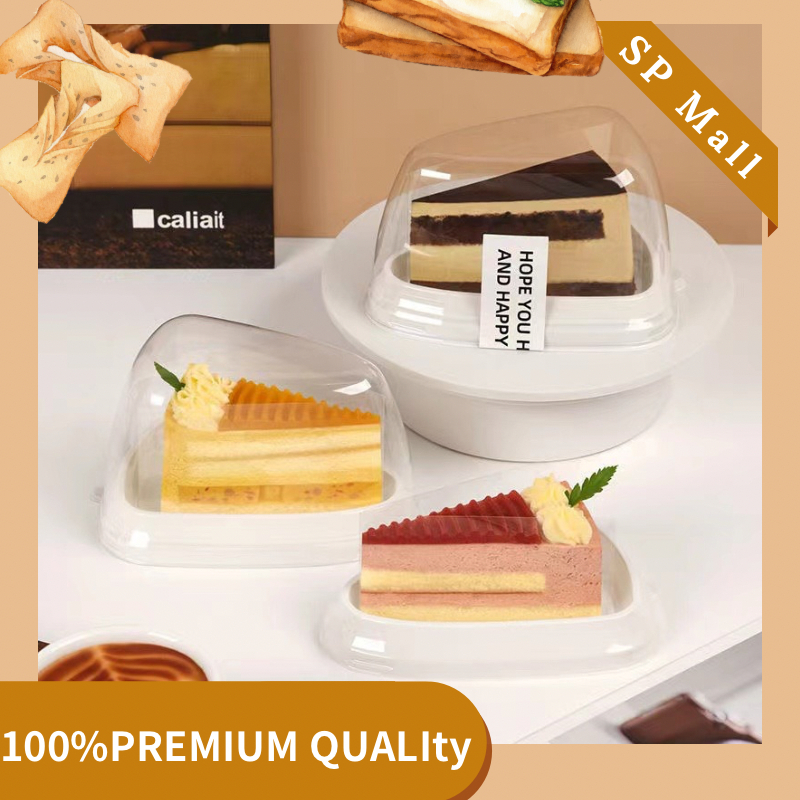 [50Pcs] Triangle Cake Box Cake Container - Prevent Fogging | Shopee ...