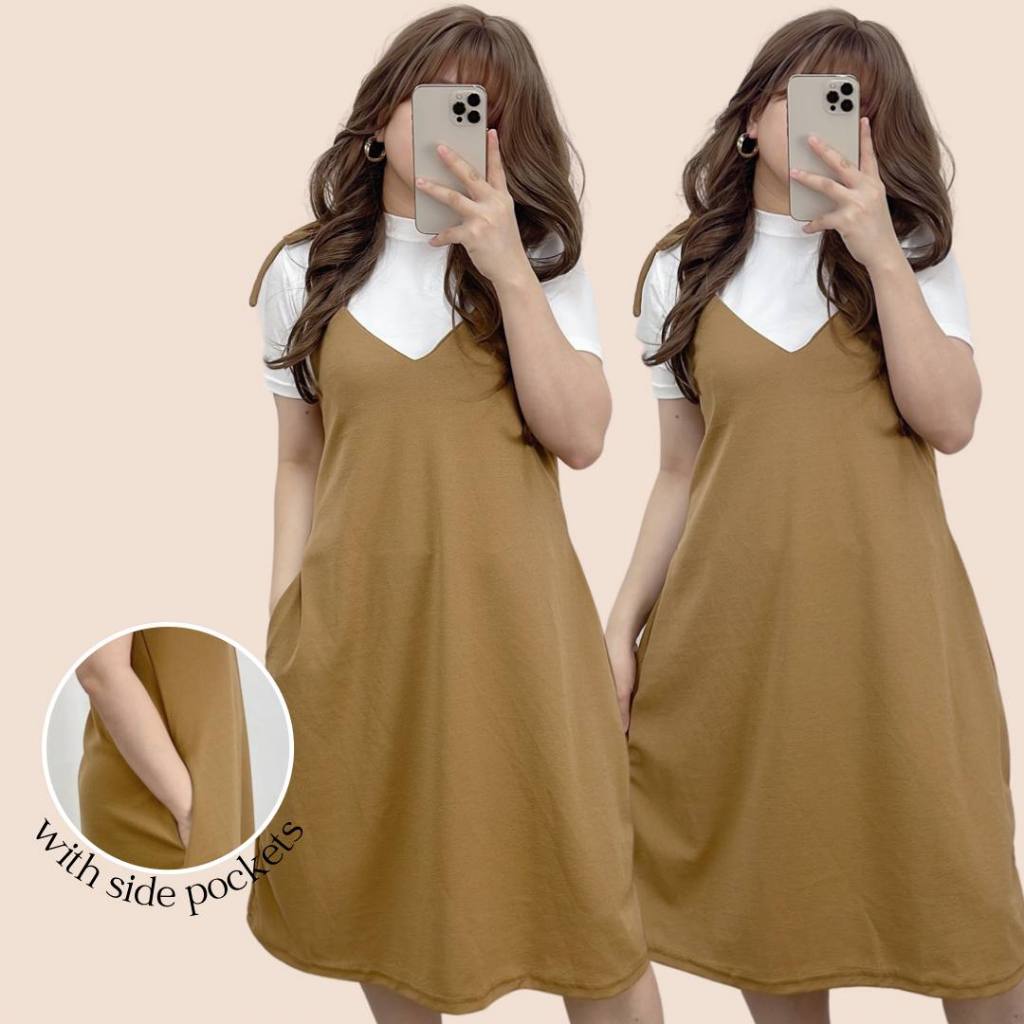 ANA CLASSY KOREAN DRESS WITH INNER TOP SUNDAY CHURCH DRESS FORMAL DRESS MARIA CLARA DRESS Shopee Philippines