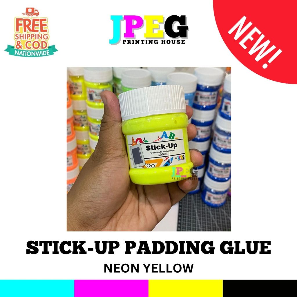 NEON YELLOW LIMITED EDITION COLORED PADDING GLUE 100ml Stick-up FREE ...
