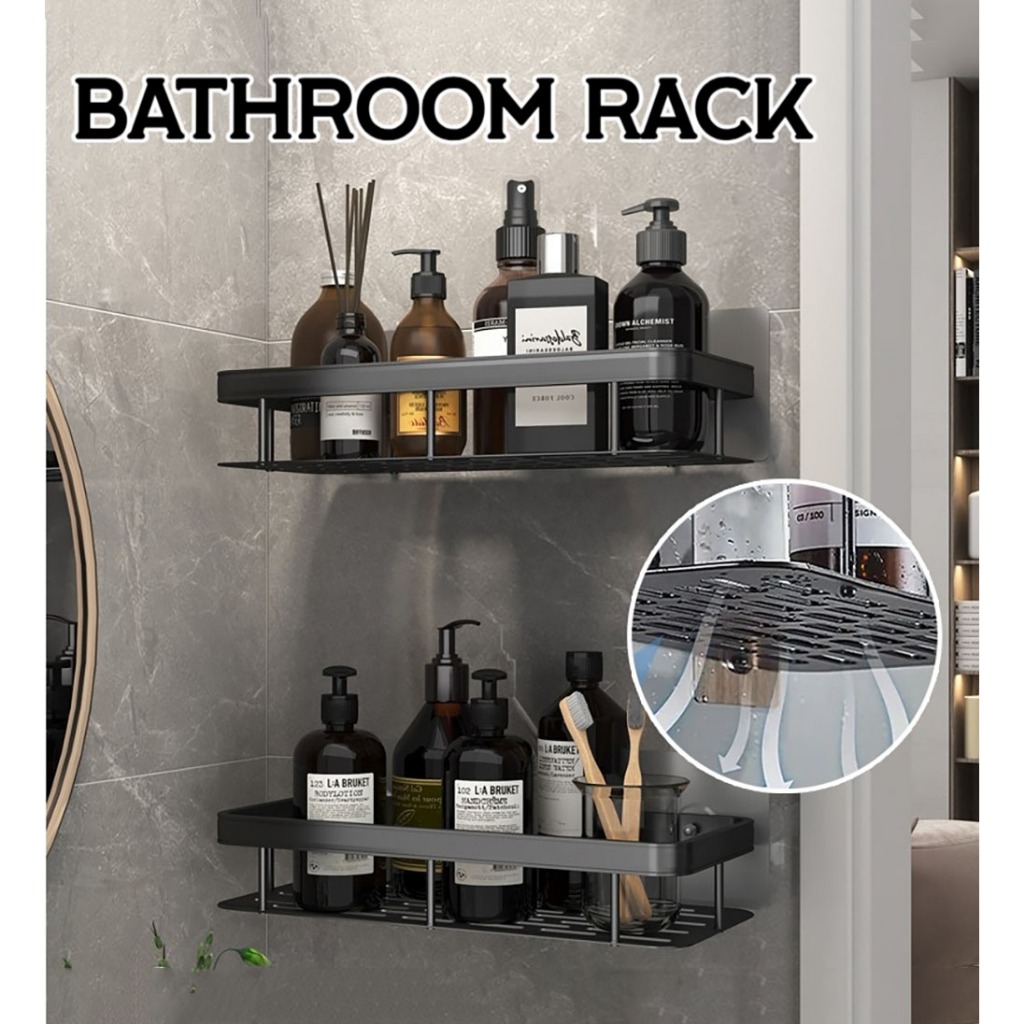 Bathroom Organizer Rack Punch-free Wall Mounted Triangle Storage Rack ...