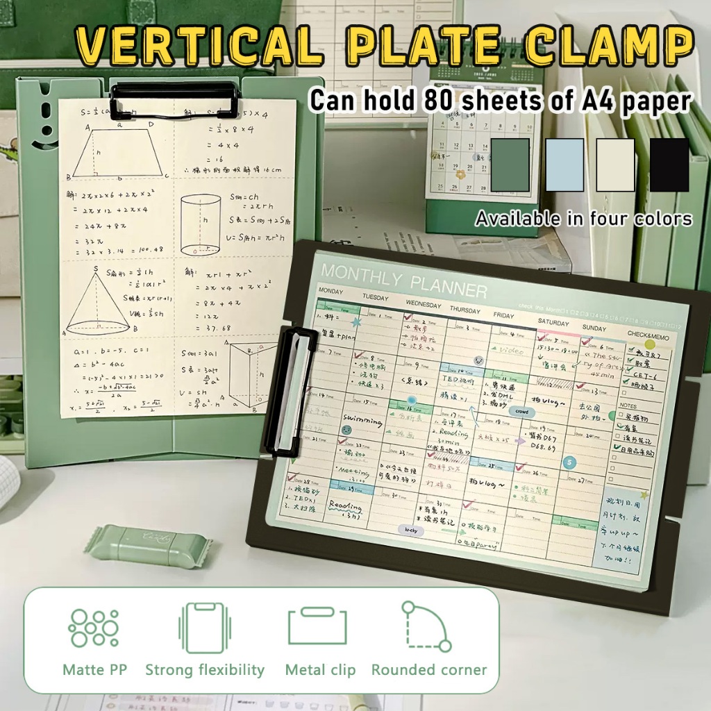 Clipboard Stand File Folder Organizer A4 Board Clip Folder With Cover ...