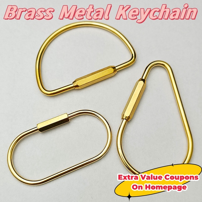 Brass Metal Keychain O-Shaped WaterDrop-Shaped D-Shaped Brass Keychain ...