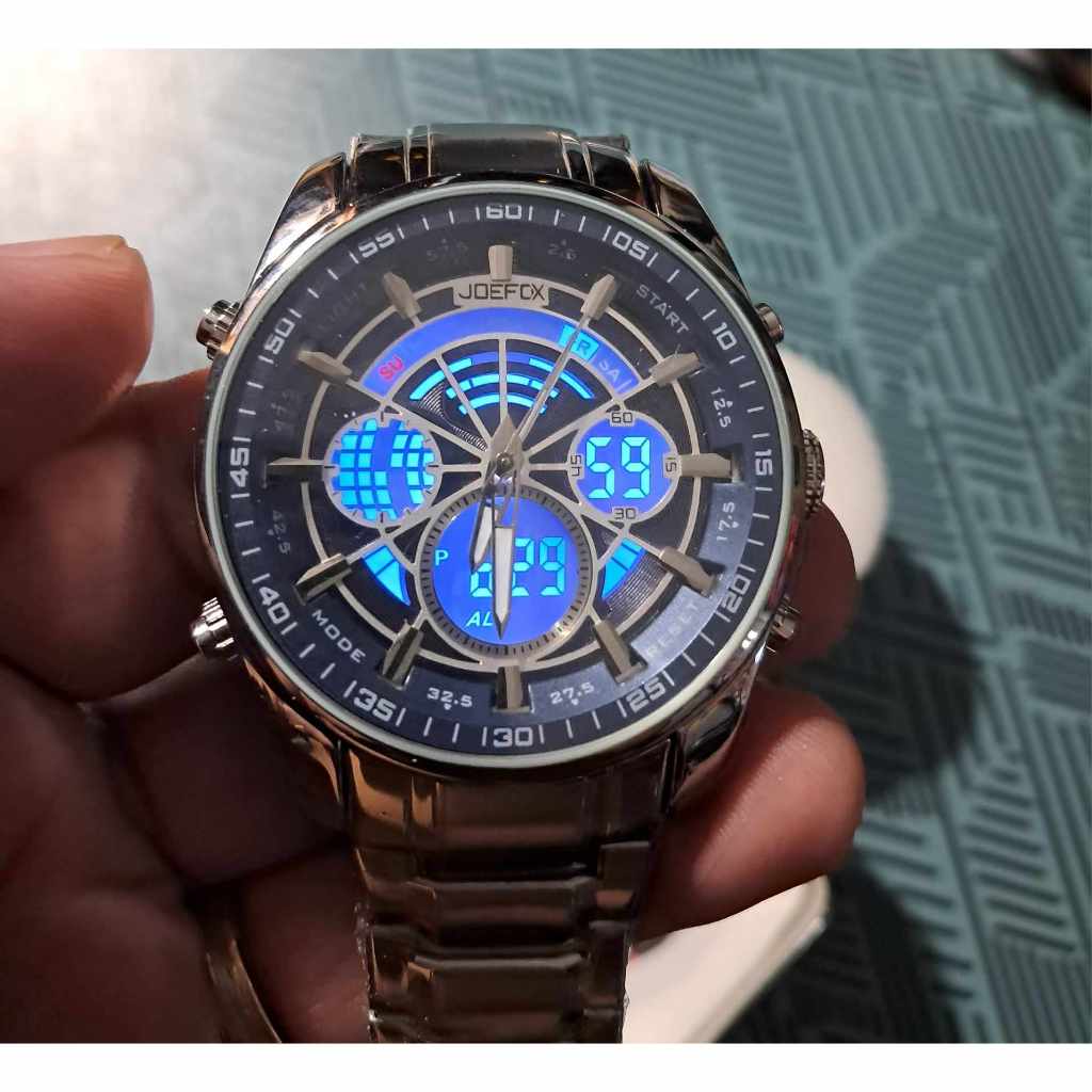 Joefox Silver Dual Time Waterproof Watch For Men | Shopee Philippines