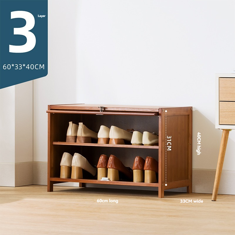 Bamboo Shoe Cabinet Shelf Storage Organizer Shoe Racks Wood Heavy Duty ...