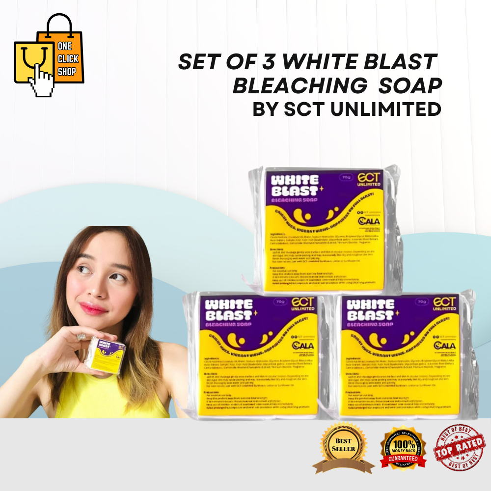 SET OF 3 SCT White Blast Bleaching Soap Super Effective Whitening Anti ...