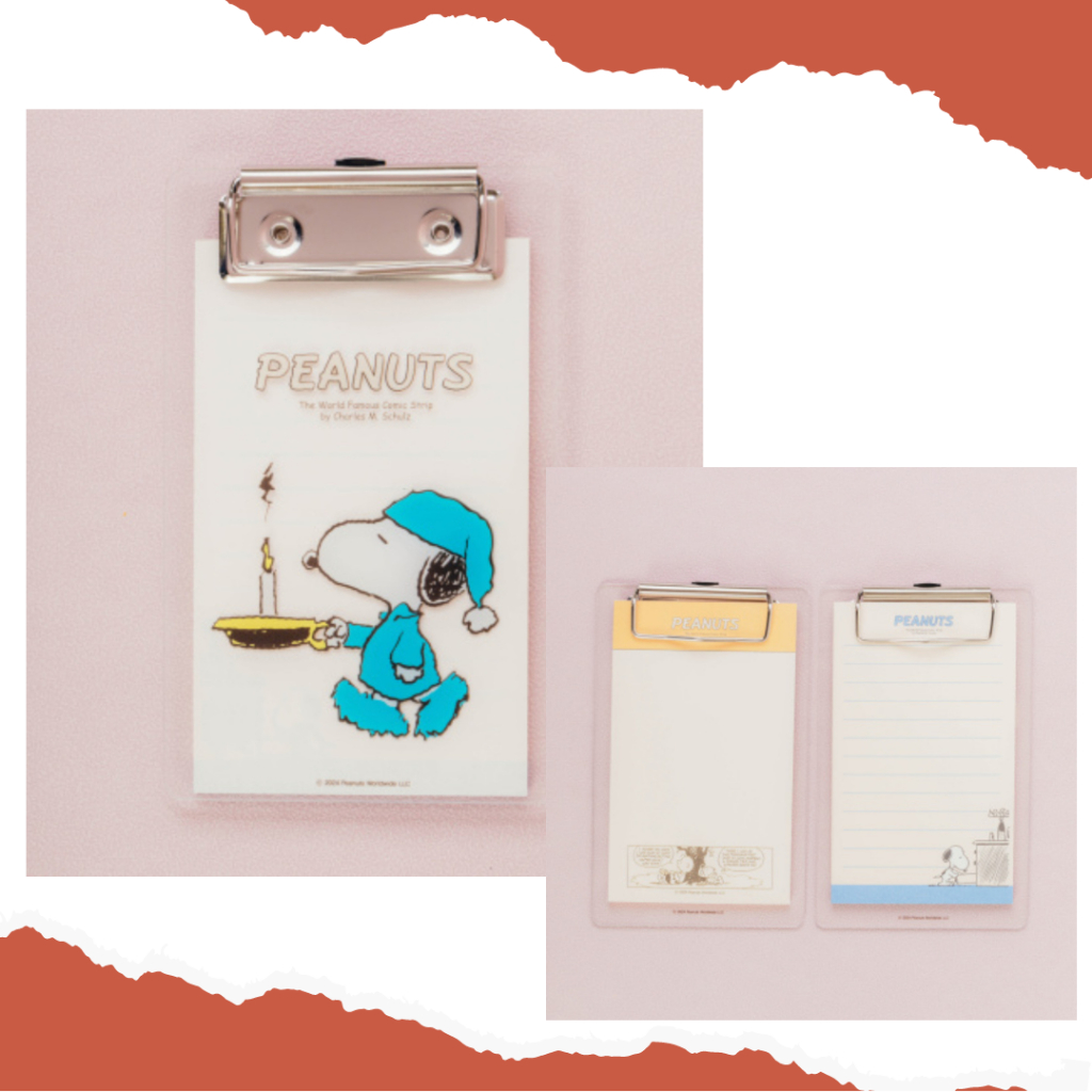 DAISO KOREA - Snoopy Peanuts Acrylic Clipboard Memo Set | Shopee ...