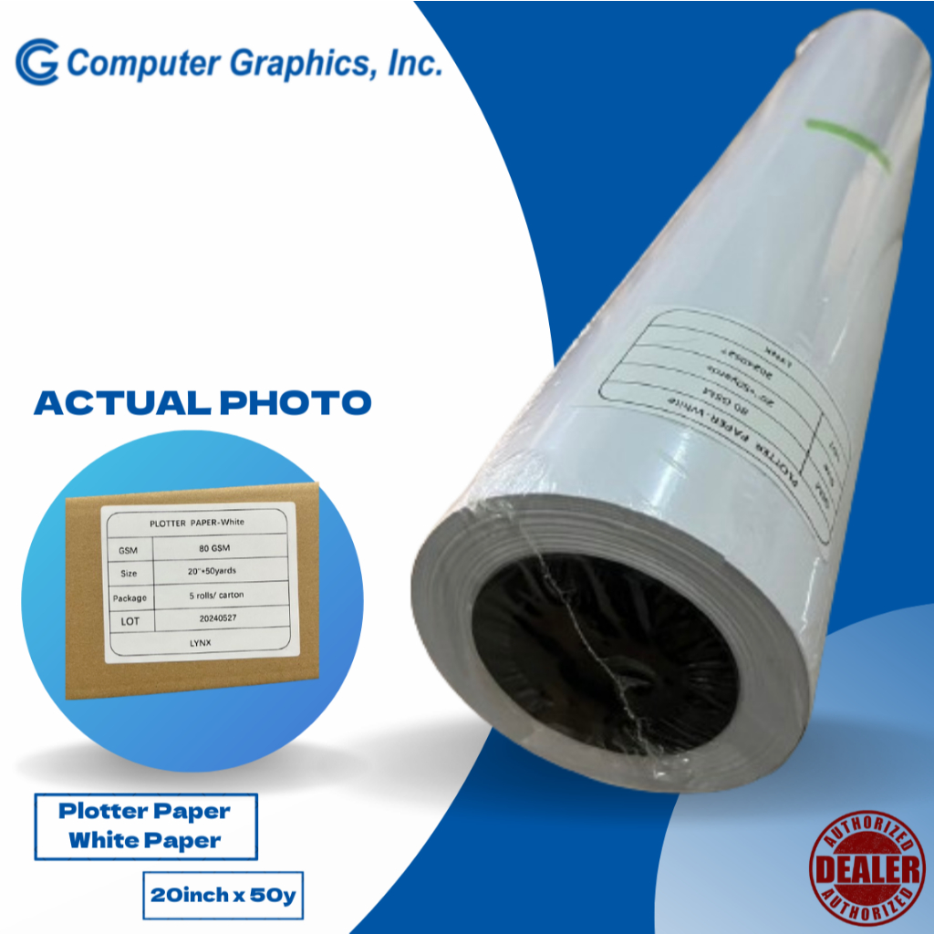 Plotter Paper White Paper 20inch x 50y 80gsm | Shopee Philippines