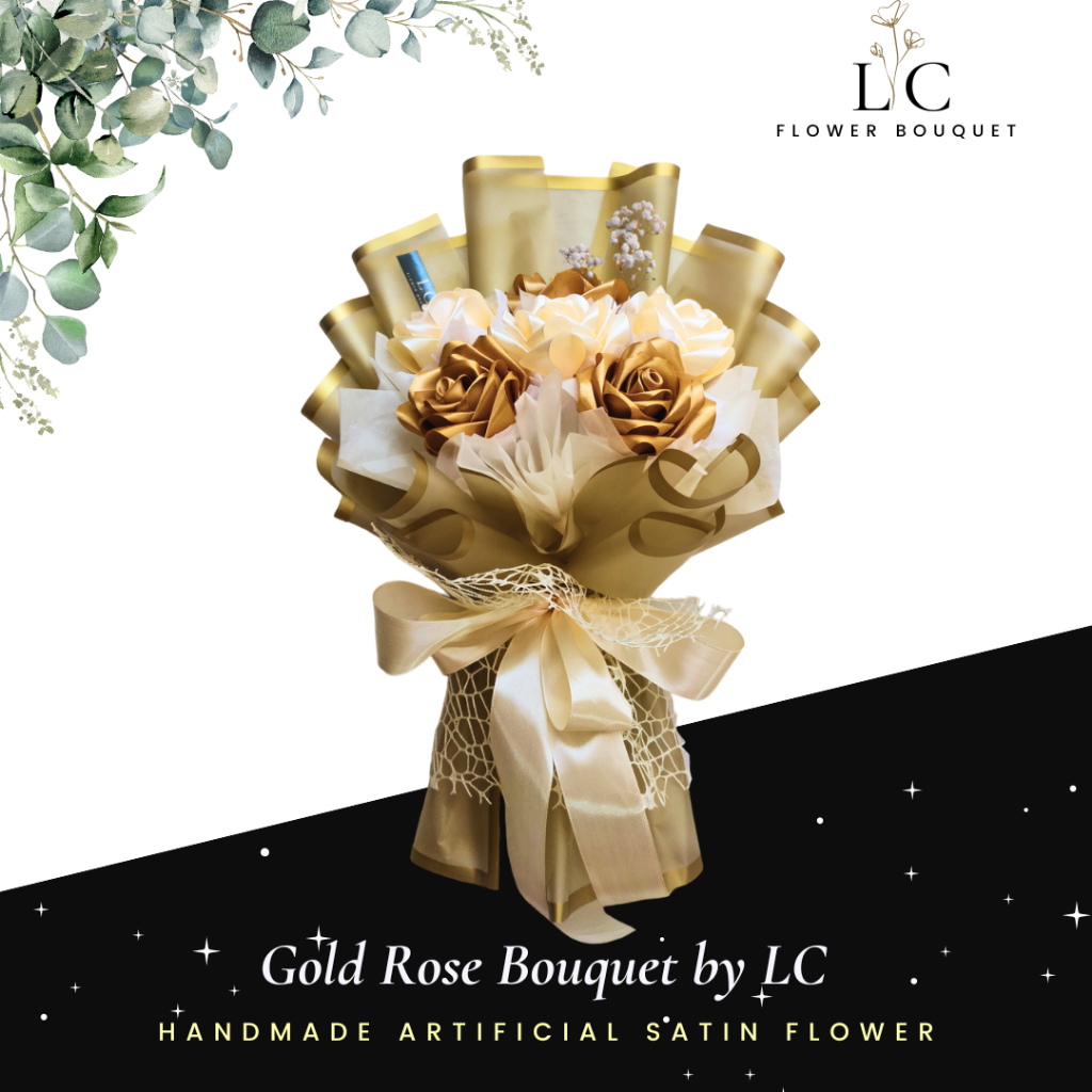 Gold Rose Bouquet by LC | Shopee Philippines