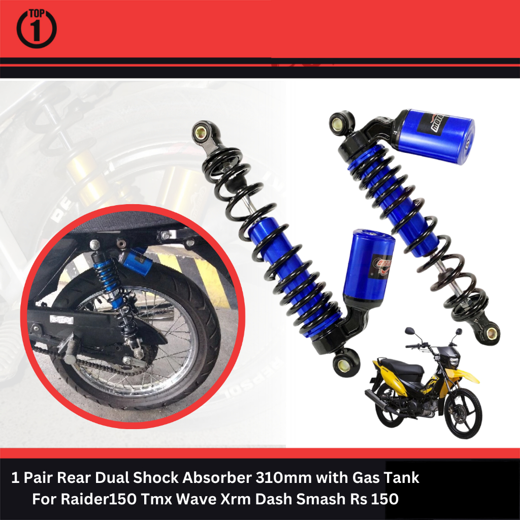 1 Pair Rear Dual Shock Absorber 310mm with Gas Tank For Raider150/Tmx ...