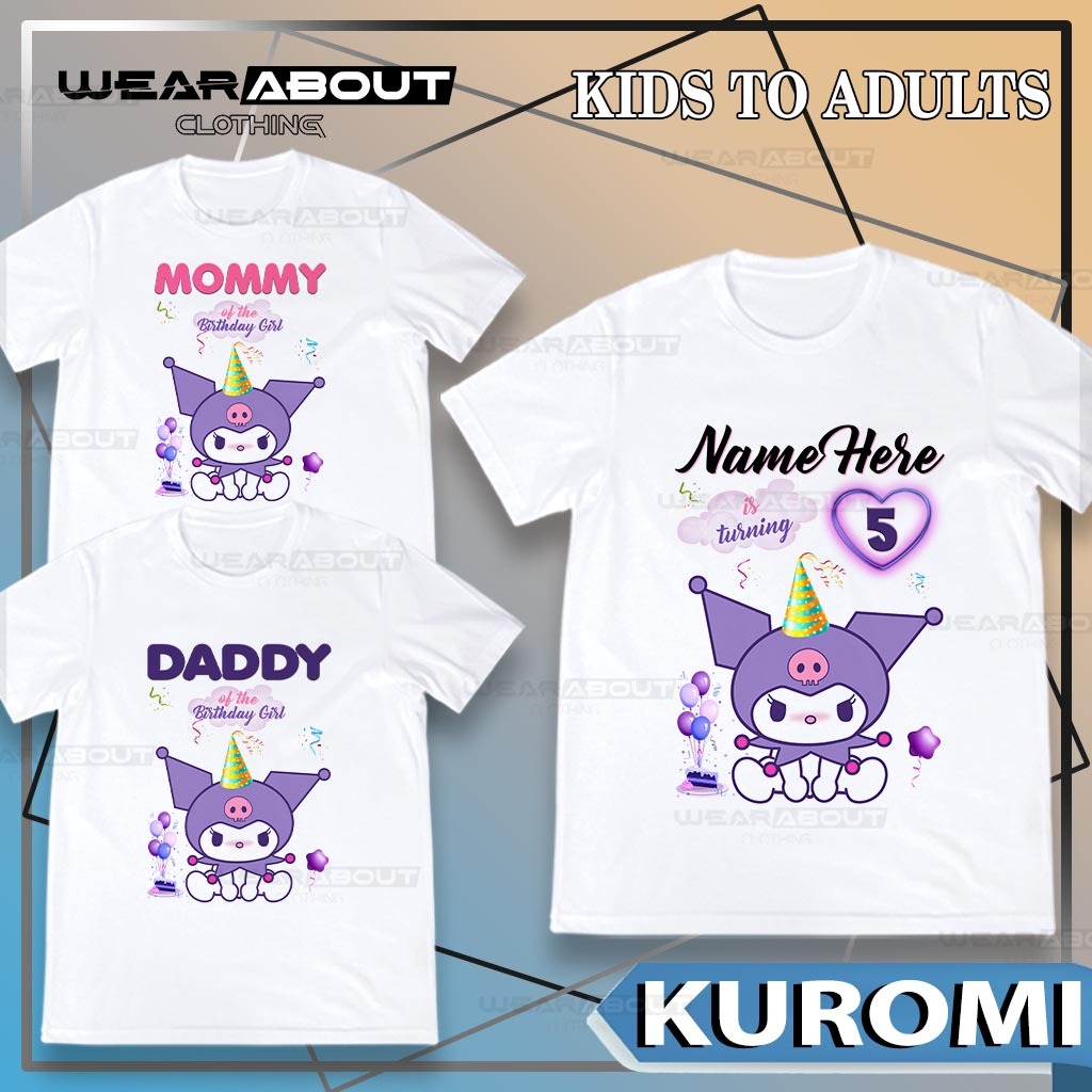 FREE NAME Customized Birthday KUROMI Shirt I KUROMI Birthday Shirt ...