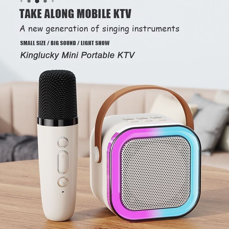 K12 Portable Bluetooth speaker RGB Light Wireless dual microphone Mini ...