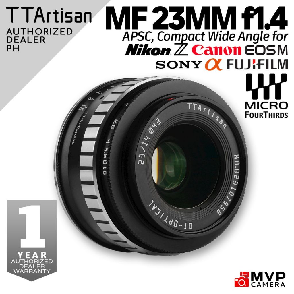 TTARTISAN Objectif 23mm F1.4 Pour Appareils Photo APS-C (Monture Fuji FX) - Grand Angle Pour Portrait Et Rue