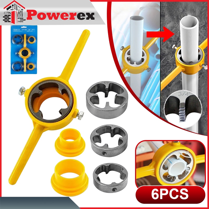 6Pcs Pipe Thread Die Kit PVC/NPT Thread Maker 1/2