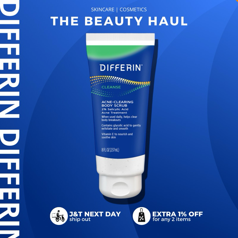 Differin Acne Clearing Body Scrub with 2% Salicylic Acid Acne Treatment ...