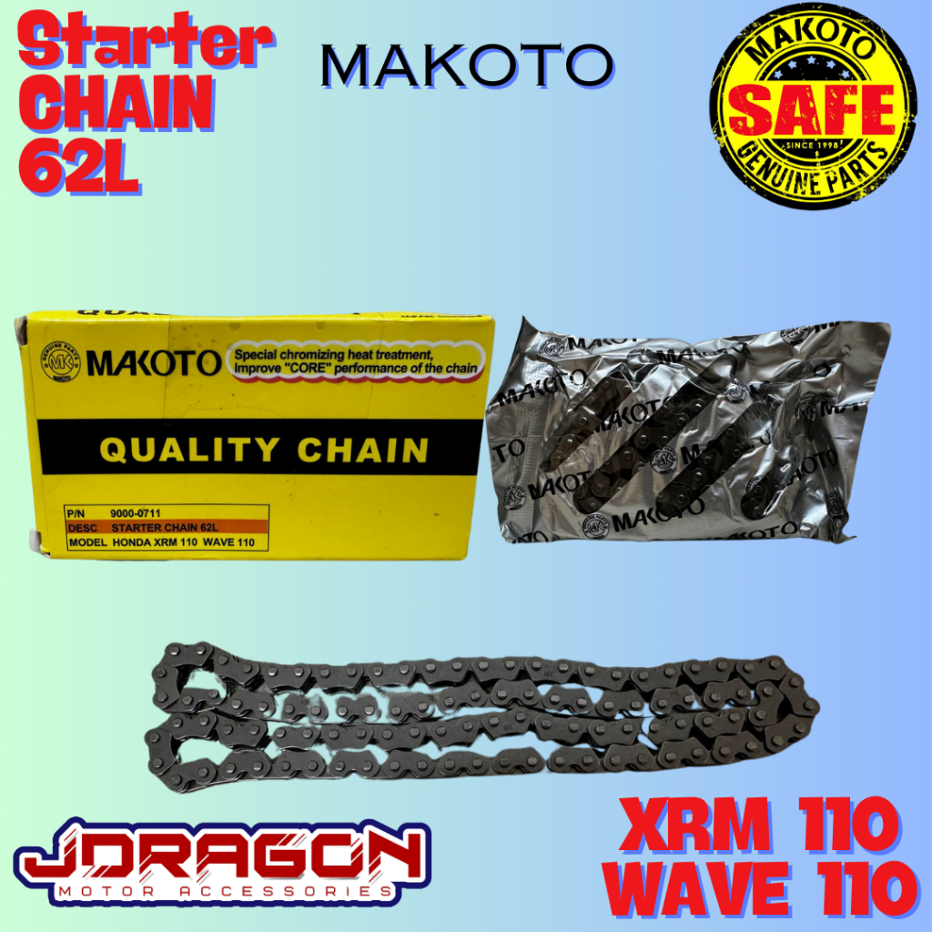 MAKOTO STARTER CHAIN 62L (XRM 110/WAVE 110) | Shopee Philippines