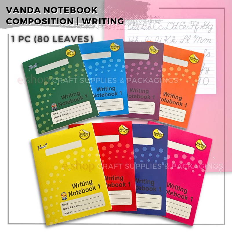 VANDA K12 Writing Notebook Prep 1 2 3 80Leaves | Shopee Philippines