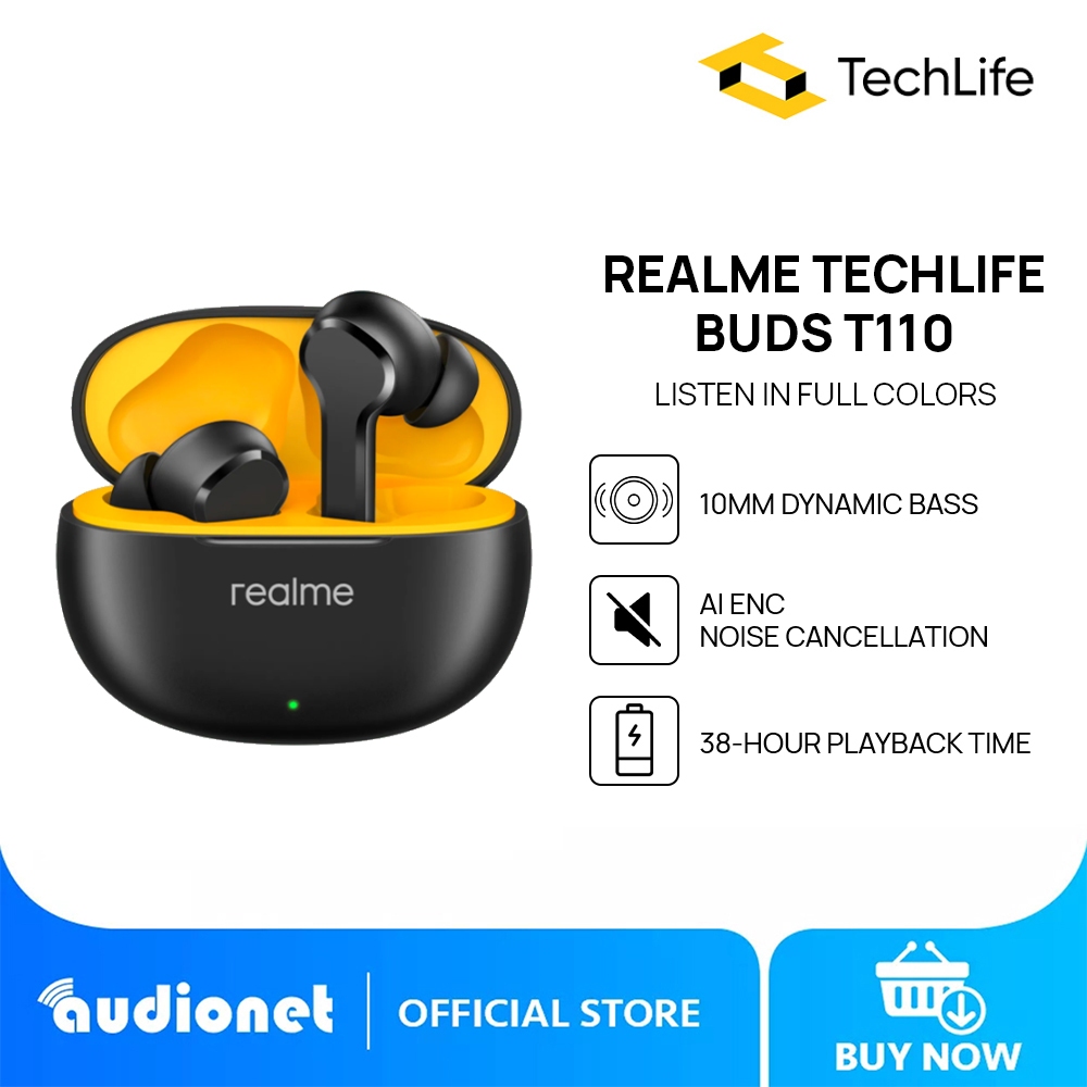 realme TechLife Buds T110 AI ENC Noise Cancellation 38hrs