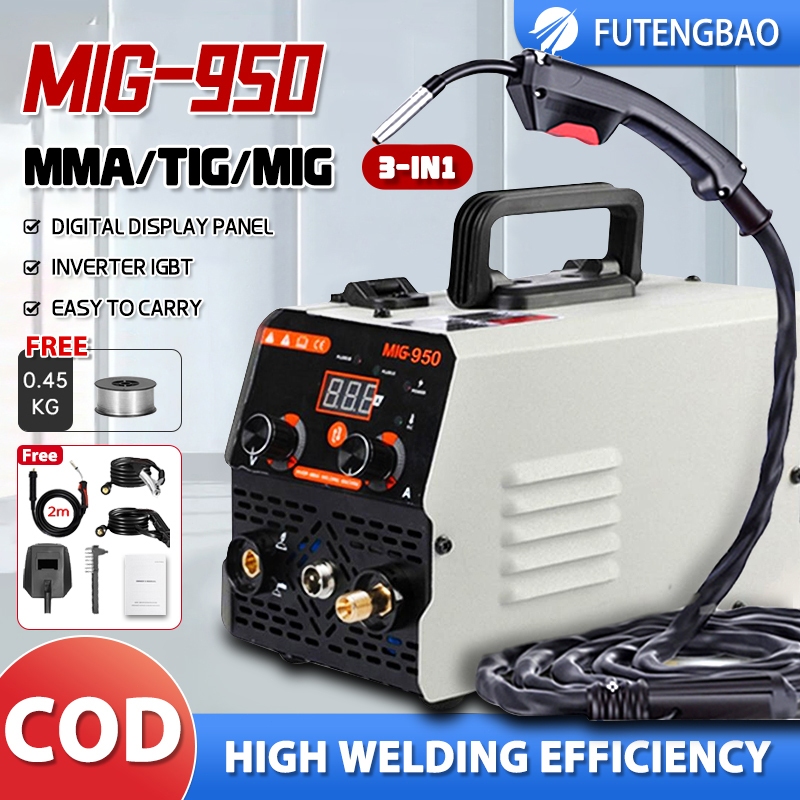 MIG Welding Machine Gasless MIG/MMA 3IN1 Portable Inverter IGBT DC ARC ...