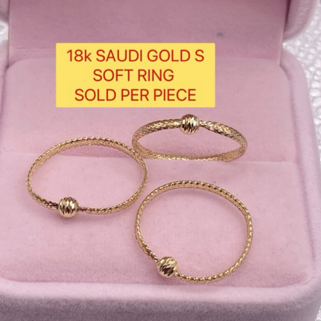 18k SAUDI GOLD LIGHTWEIGHT SOFT RING | Shopee Philippines