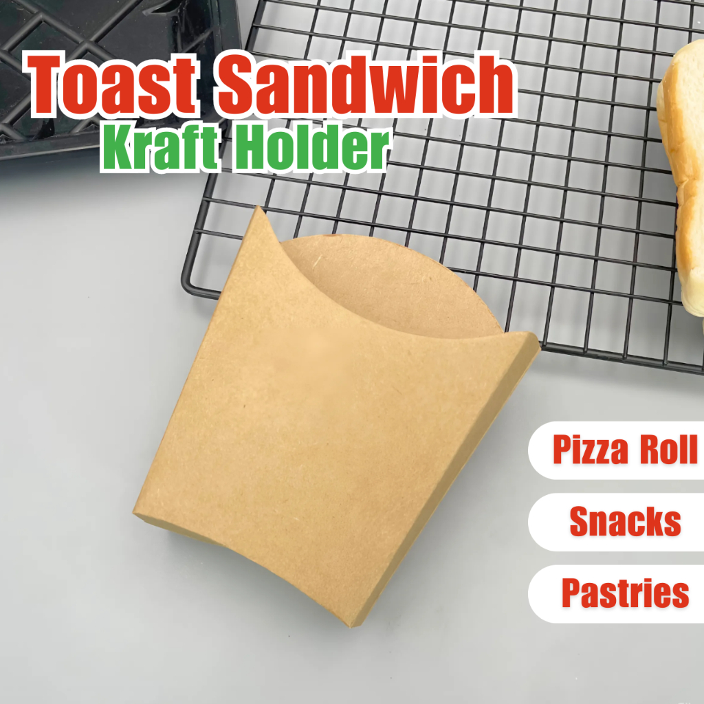 10PCS Kraft Corn Toast Sandwich Holder Snack Fries Churros Paper Holder ...
