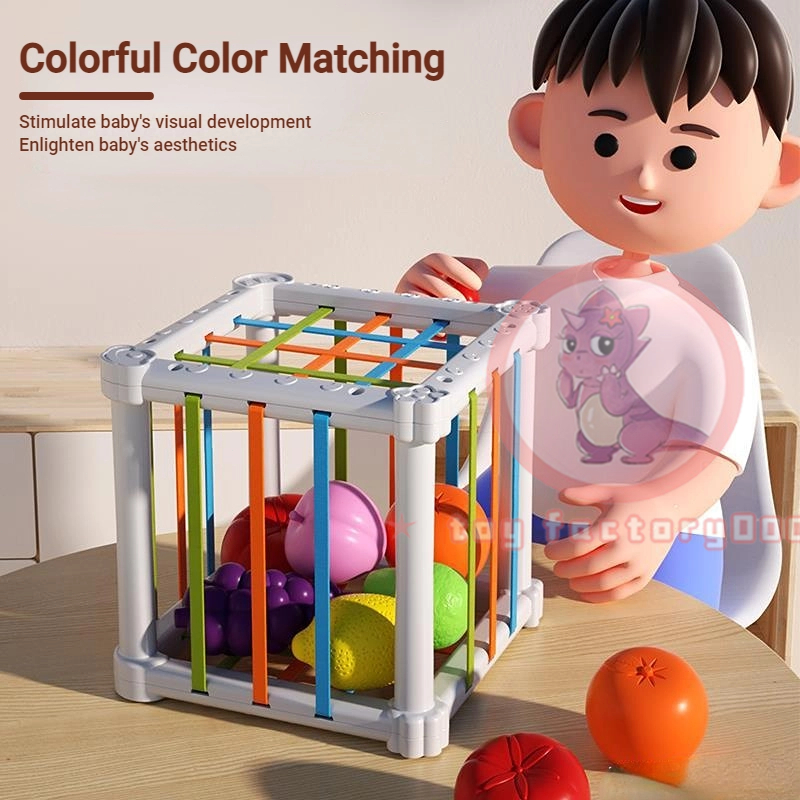 Early Educational Baby Toys Sensory Balls Toy Rainbow Rope Cube Shape ...