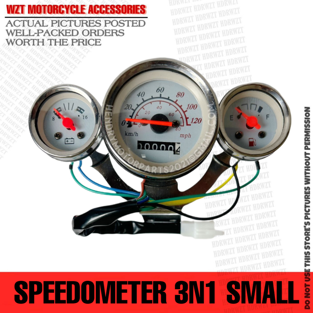 WZT SPEEDOMETER SMALL 3IN 1 / 3 IN-1 UNIVERSAL FOR MOTORCYCLE ...