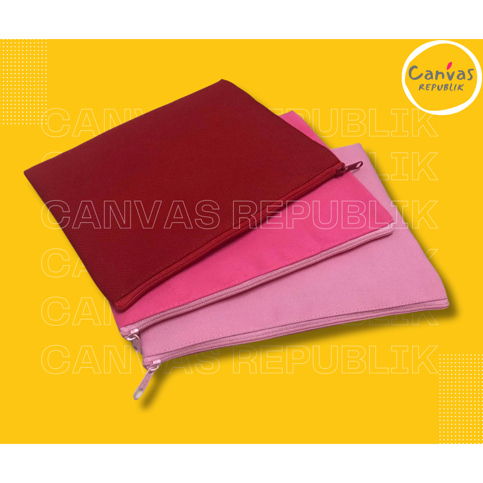 Pink and Red Color Zipper Pouch | Shopee Philippines