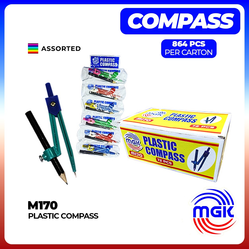 MGK Plastic Compass Assorted Colors 72 pcs | Shopee Philippines