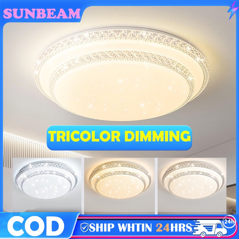 LED Ceiling Lamp 3 Color Crystal Ceiling Light With Remote for Living