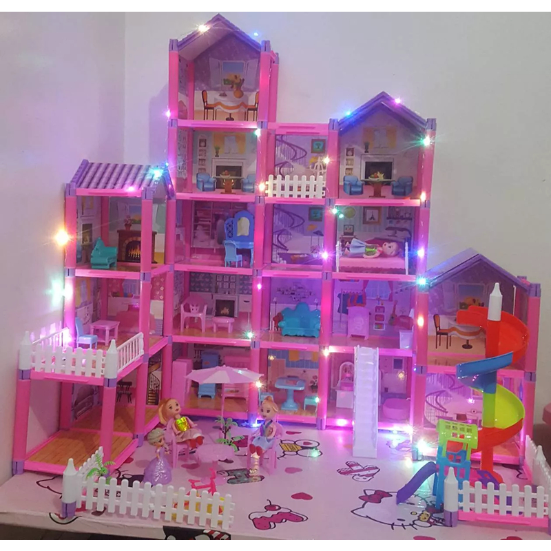 large size Doll House Free Dolls LED lamp Princess Castle Simulation House Christmas Gift Birthd Shopee Philippines