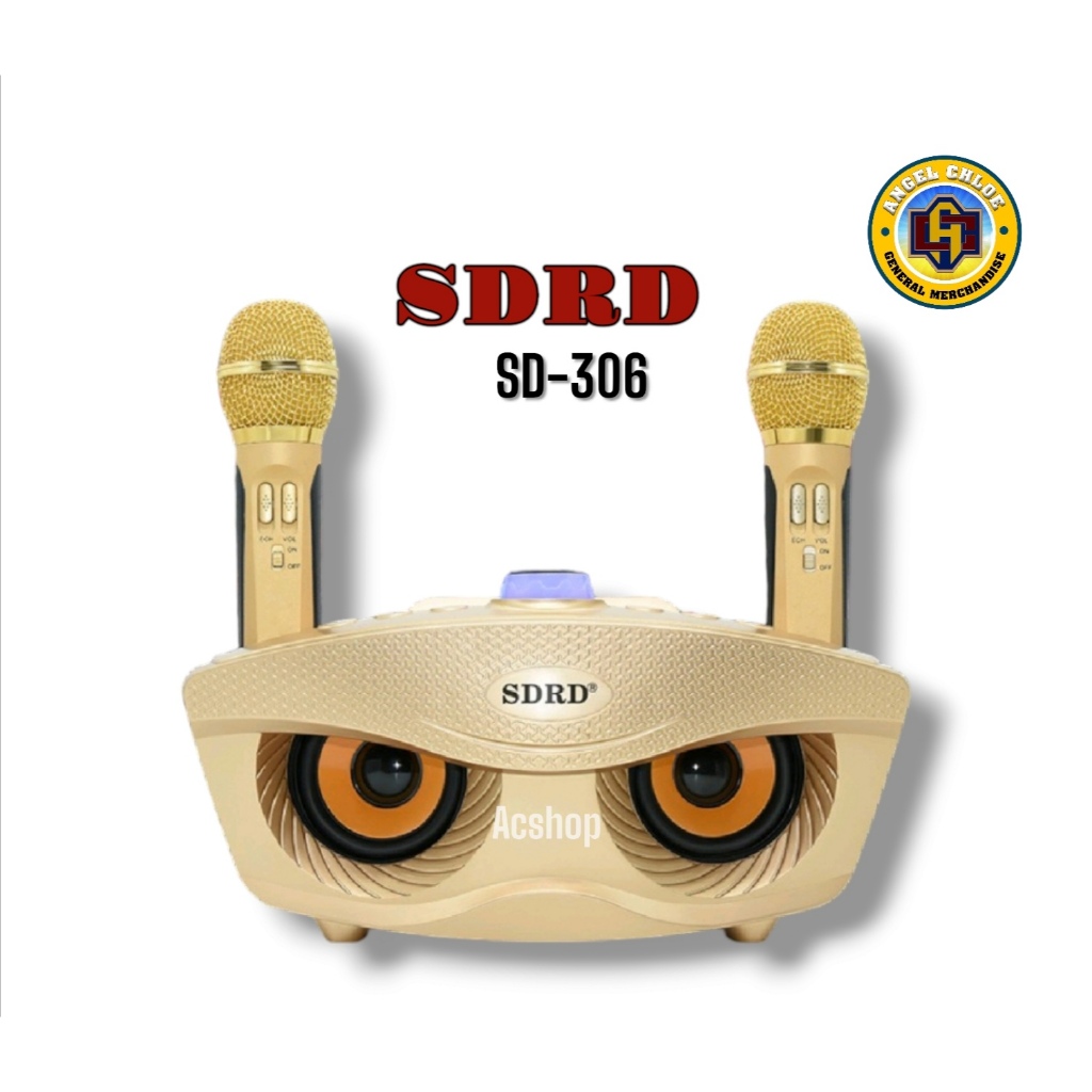 SDRD SD-306 Plus Wireless Bluetooth Dual Microphone Karaoke Portable 3D ...