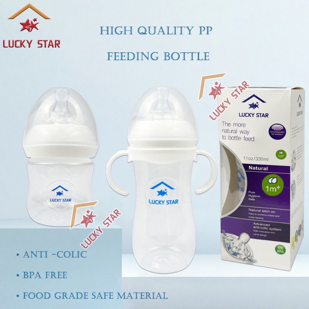 Babisil 180ml Wide Neck Baby Feeder , Anti-Colic & BPA Free with Cute Cartoon Print