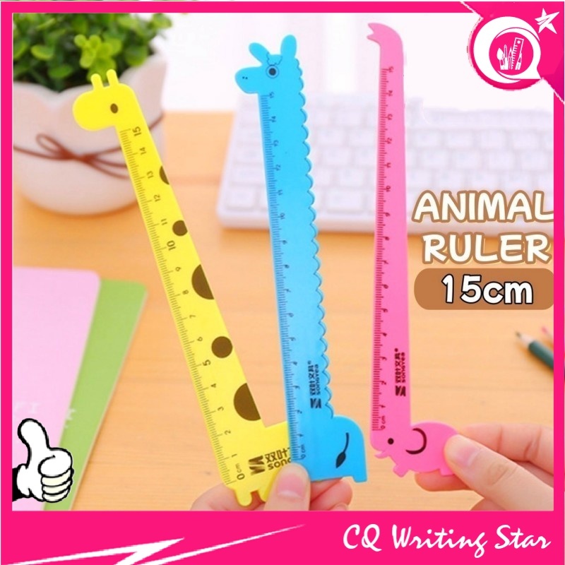 CQ Cartoon 15cm Ruler Cute Creative Animal Shape Children Plastic Ruler ...