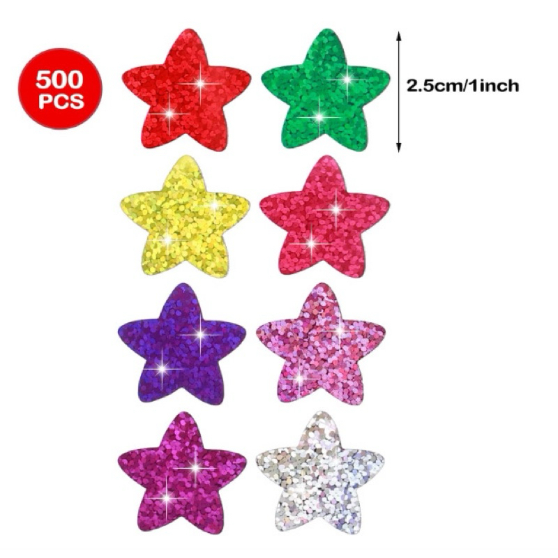 Sparkling Star Sticker | Metallic Star Sticker (500 pcs/roll) | Shopee ...