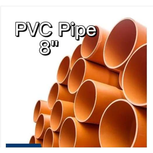 Orange PVC Pipe 8 inches diameter Sold per 50cm, 100cm, 150cm good