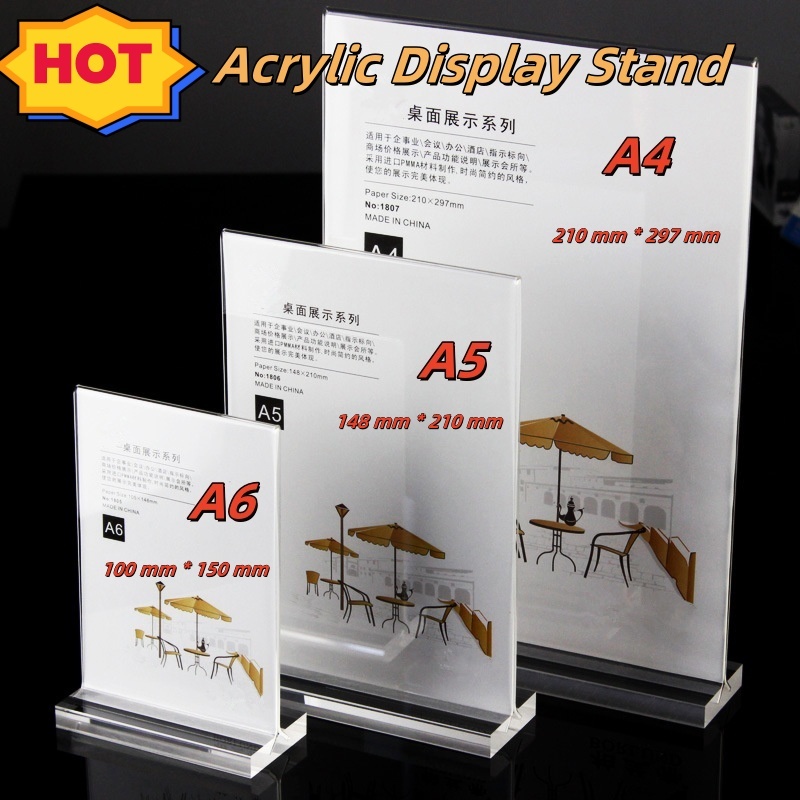 Acrylic Menu Holder Display Stand A4/A5/A6 Double Side Clear Frame ...